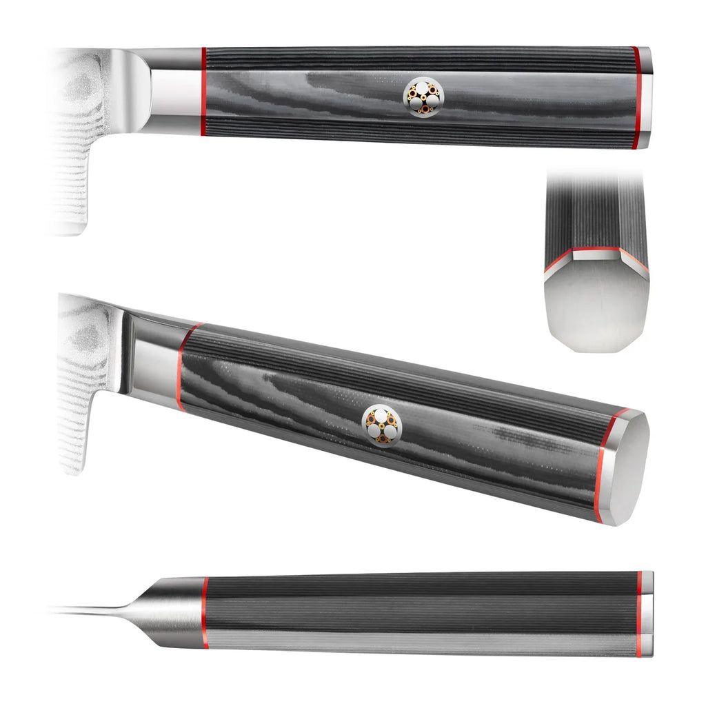 Couteau de chef 6" avec étui – Acier Damas gris