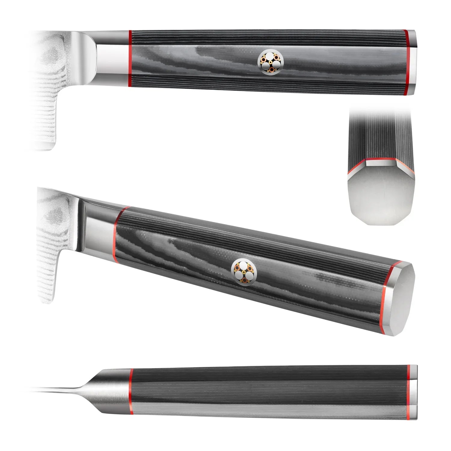 Couteau de chef 6" avec étui – Acier Damas gris