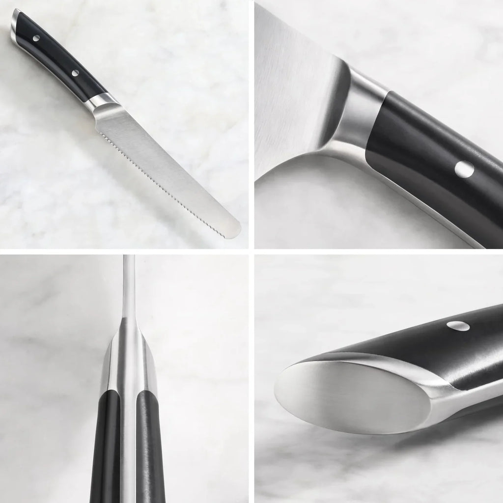 Couteau de cuisine à bout rond dentelé de 12,7 cm – Acier allemand