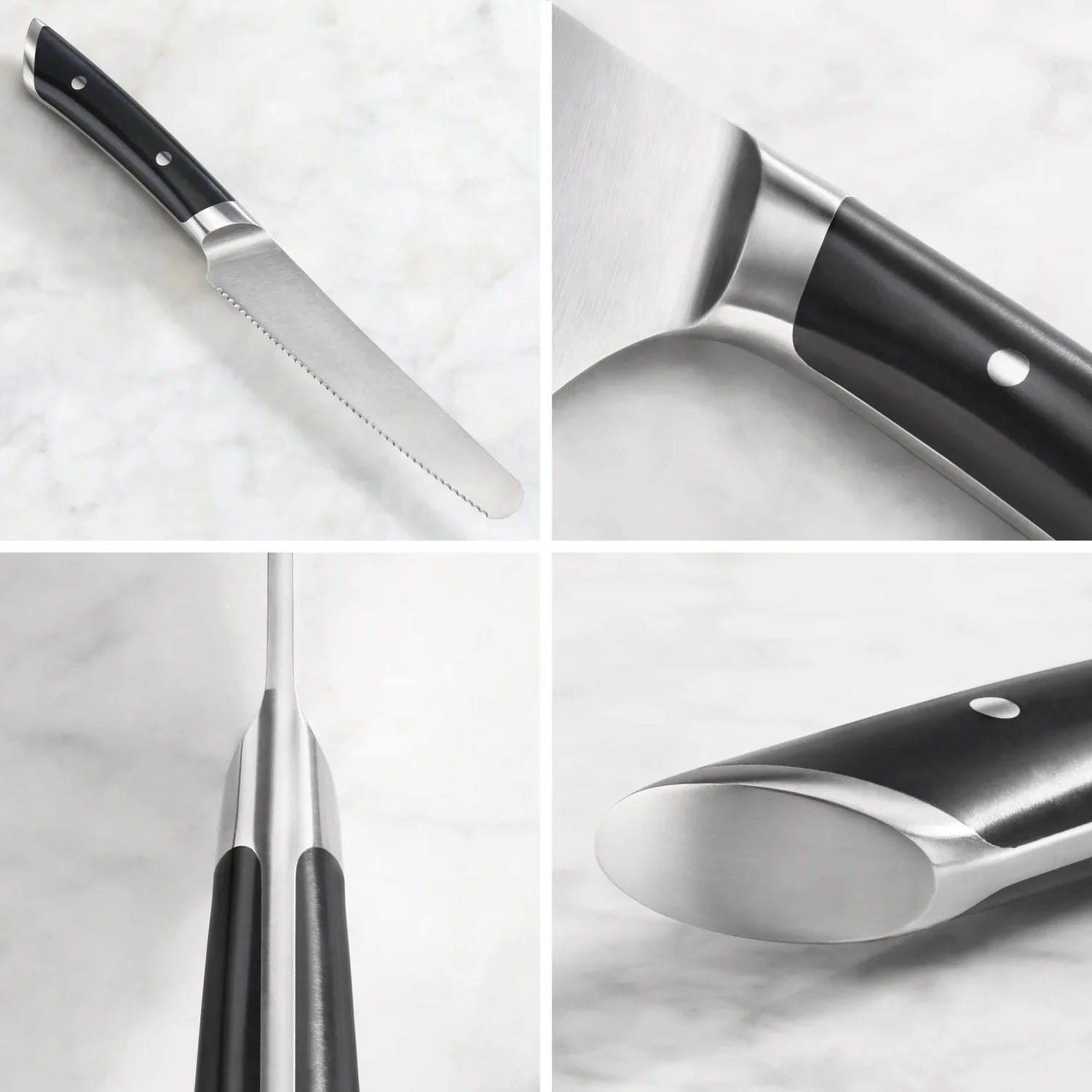 Couteau de cuisine à bout rond dentelé de 12,7 cm – Acier allemand
