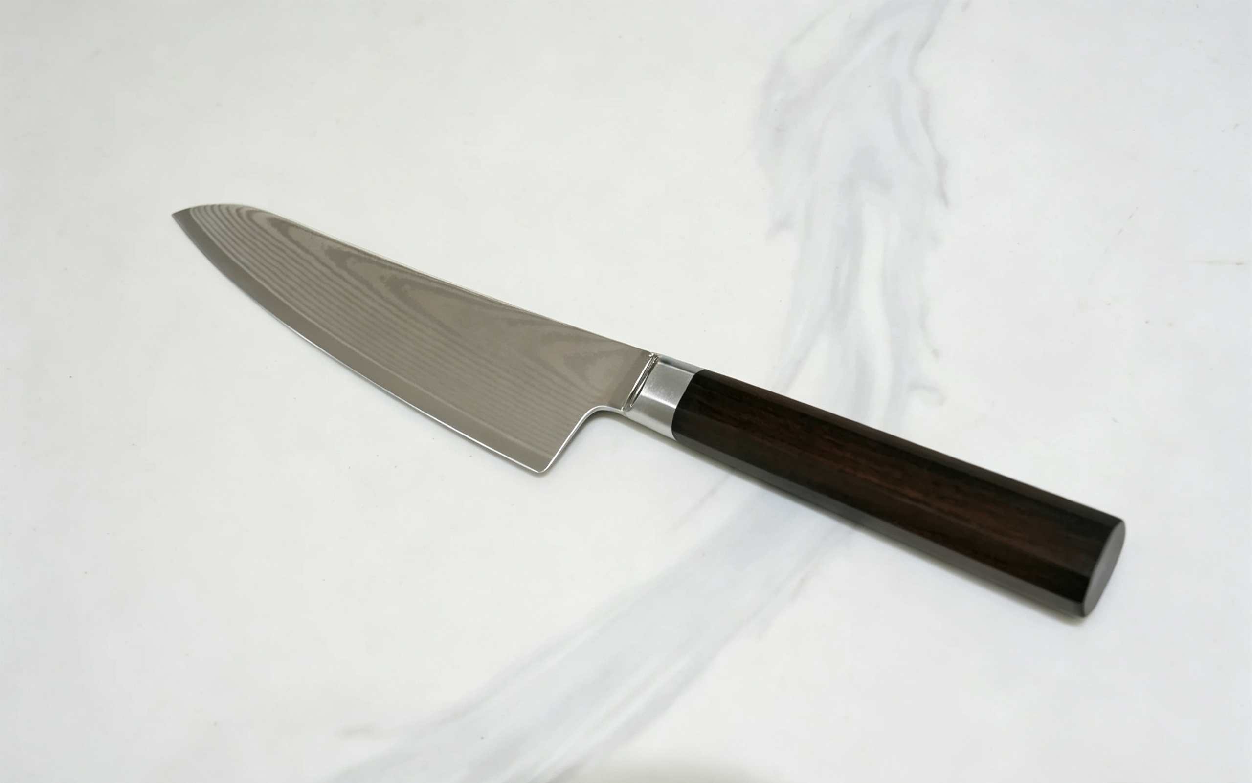 Couteau de préparation utilitaire 5,5" avec étui - Acier Damas