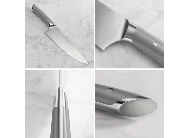Couteau de chef 8" - Acier allemand (manche gris)